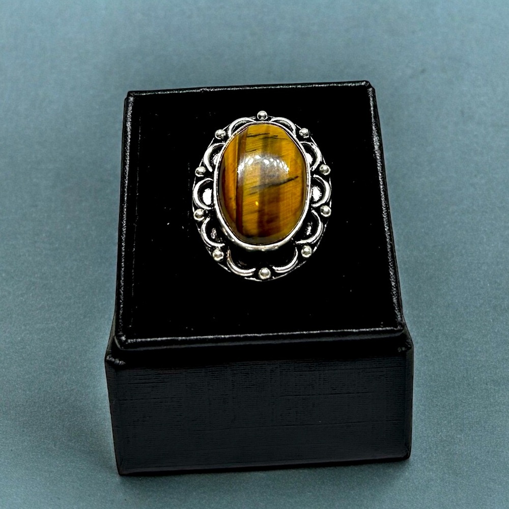 Tiger Eye Silver Ring